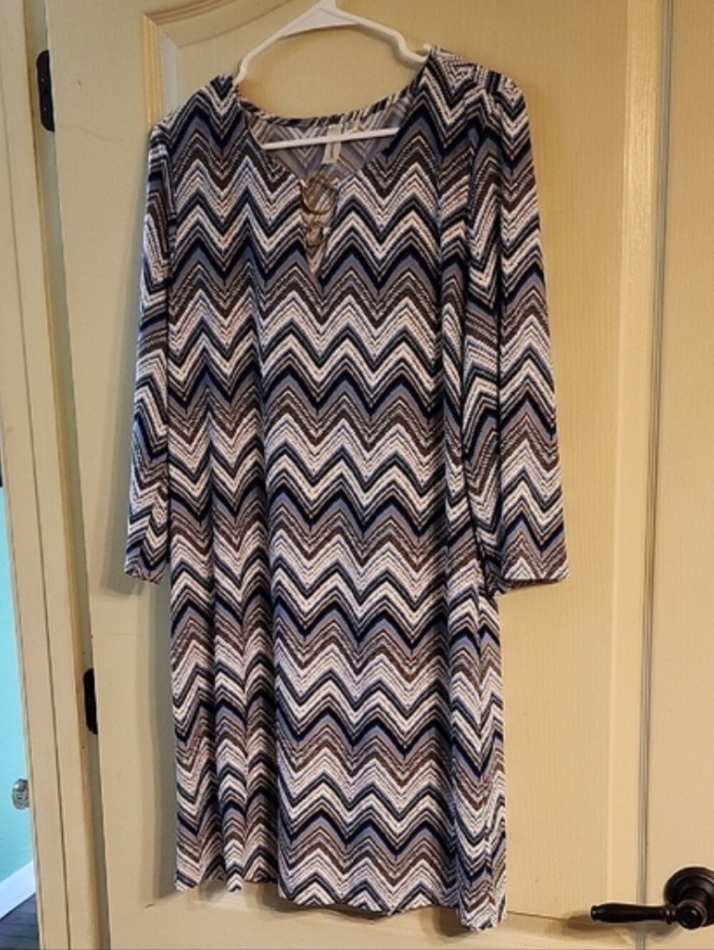Tacera Chevron Print Mini Dress